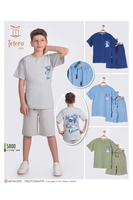 Galactic Baskılı Tişörtlü Şort Takım