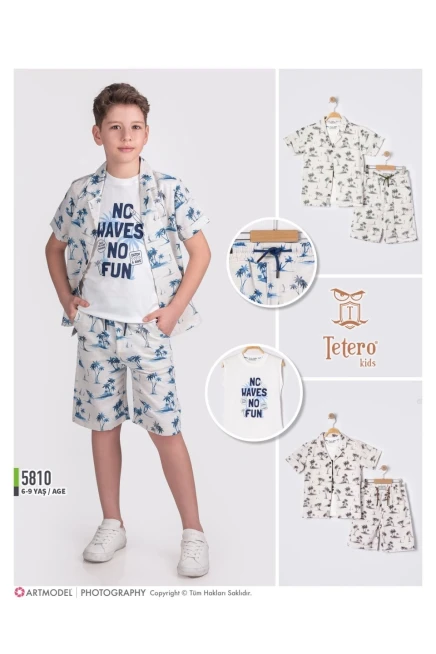 Gömlekli Tişörtlü Şort Takım