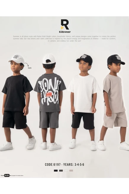 3-6 سنة صبي بدله تيشرت مع شورت