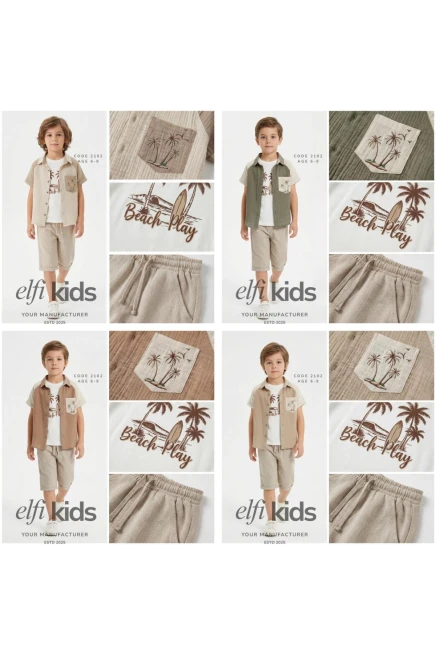 6-9 سنة صبي بدله قميص مع شورت