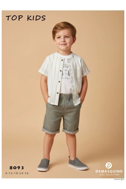 Gömlekli Tişört Şort Takım