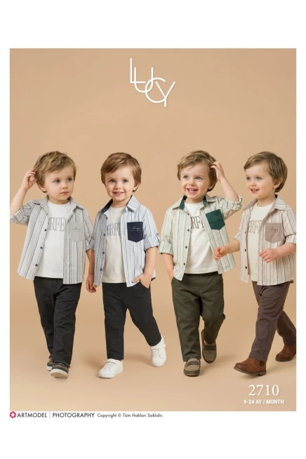 Gömlekli Tişörtlü Pantolonlu Takım