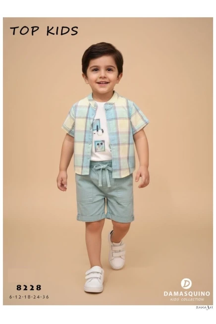 Gömlekli Tişörtlü Şort Takım