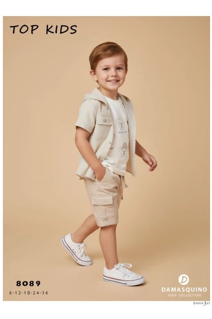 Gömlekli Tişörtlü Şort Takım