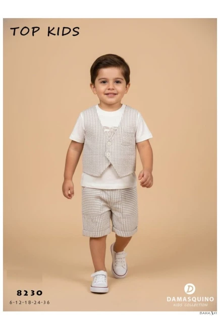 Yelekli Tişörtlü Şort Takım