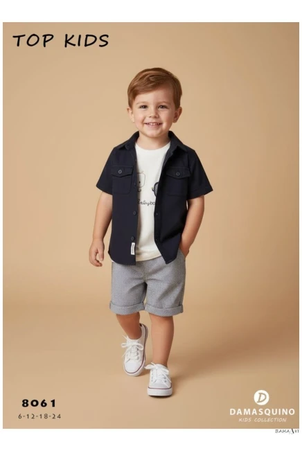 Gömlekli Tişörtlü Şort Takım