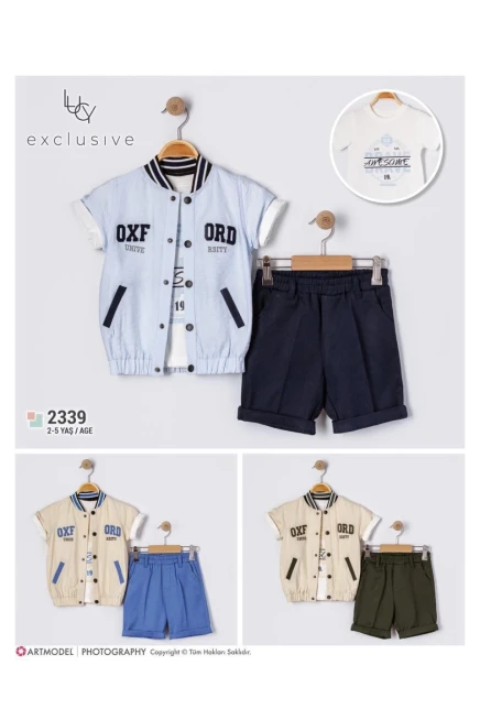 Gömlekli Tişörtlü Şort Takım