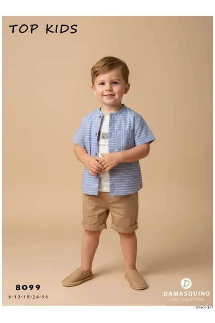 Gömlekli Tişörtlü Şort Takım