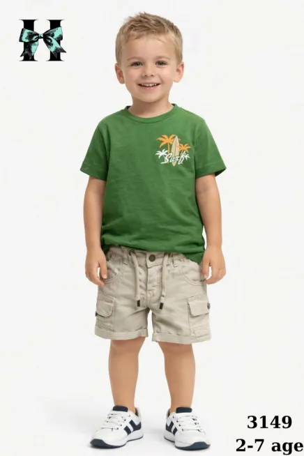 2-7 YEAR Boy SHORTS SET WITH T-SHIRT