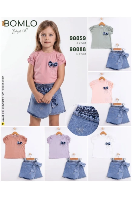 5-8 YEAR Girl SHORTS SET WITH T-SHIRT