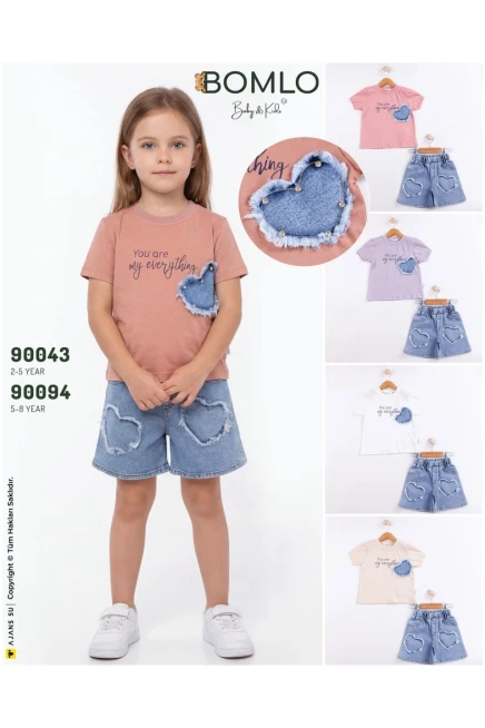 5-8 YEAR Girl SHORTS SET WITH T-SHIRT
