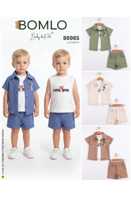 Gömlekli Tişörtlü Şort Takım