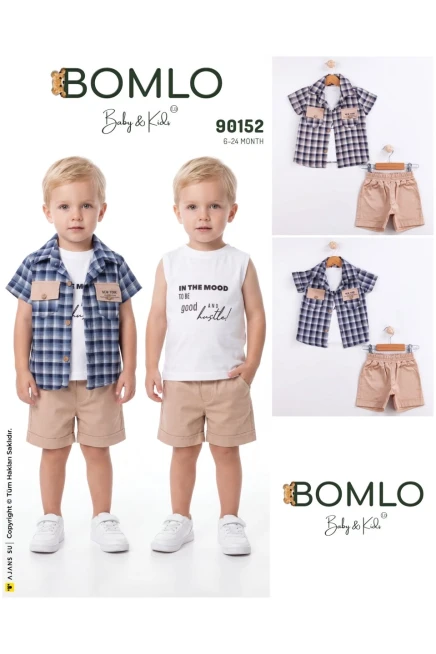 Gömlekli Tişörtlü Şort Takım