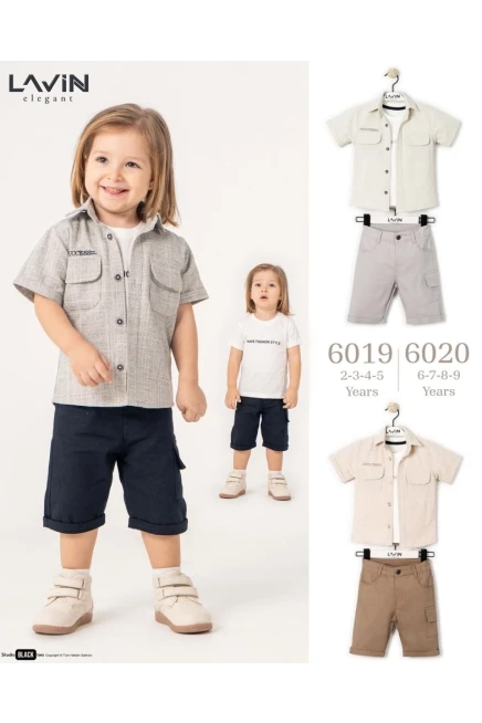 Gömlekli Tişörtlü Şort Takım 