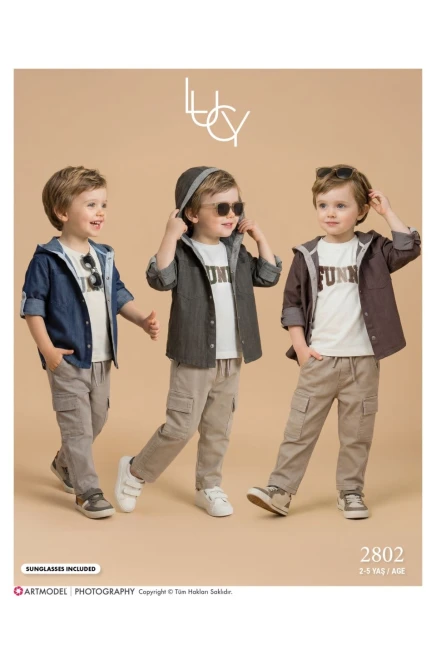 Tişörtlü Gömlekli Pantolon Takım