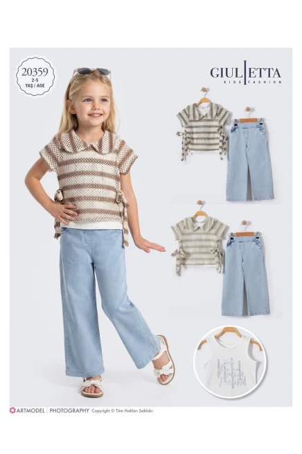 2-5 YEAR Girl PANT SET WITH T-SHIRT