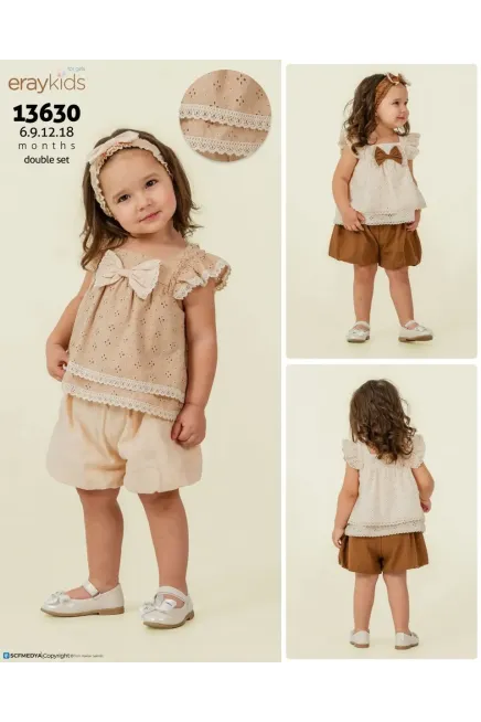 9-24 شهر فتاة بلوزة طقم شرط