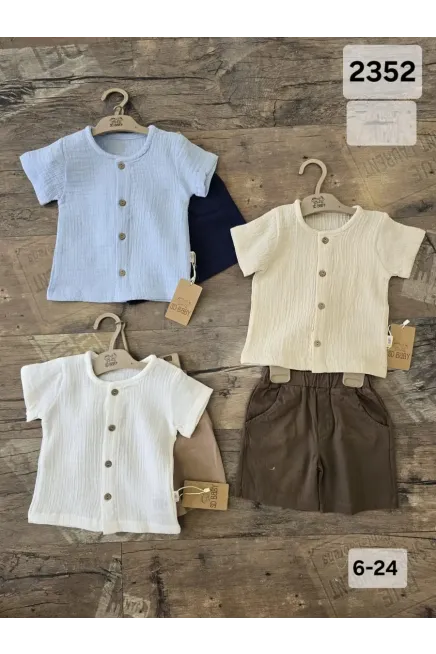 6-24 شهر صبي بدله قميص مع شورت
