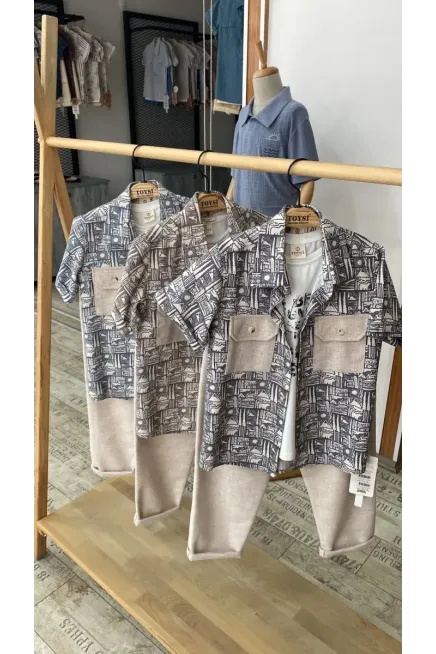 Gömlekli Tiişörtlü Pantalonlu Takım