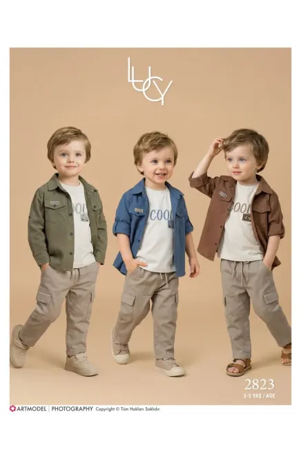 Gömlekli Tişörtlü Pantolonlu Takım