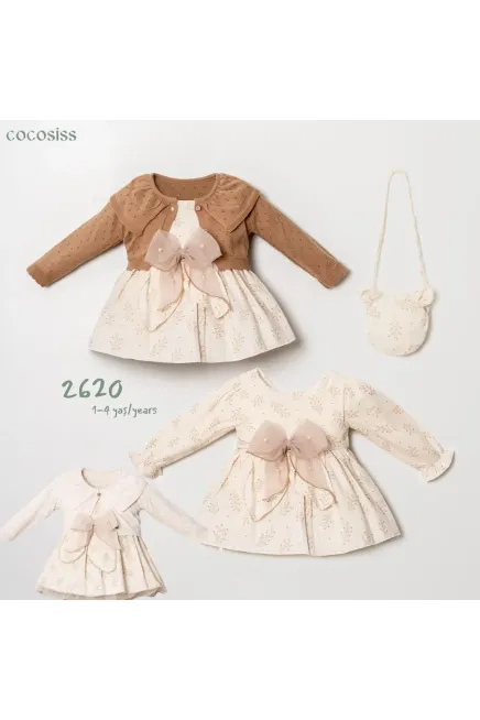 1-4 YEAR Girl DRESS WITH CARDIGAN