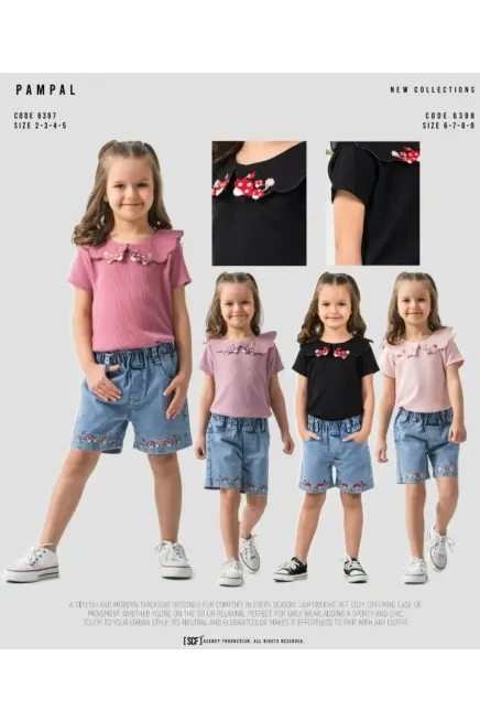 2-5 سنة فتاة بدله تيشرت مع شورت