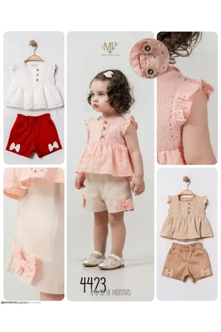 6-18 شهر فتاة بلوزة طقم شرط