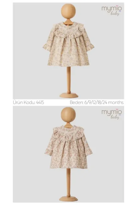 Çiçekli Keten Elbise