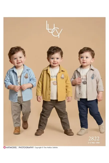 Gömlekli Tişörtlü Pantolonlu Takım