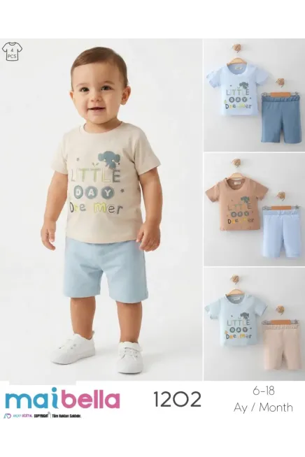 6-18 شهر صبي بدله تيشرت مع شورت