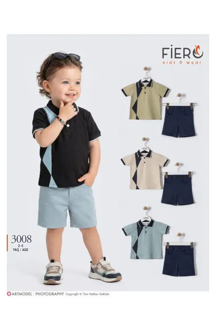 2-5 سنة صبي بدله تيشرت مع شورت