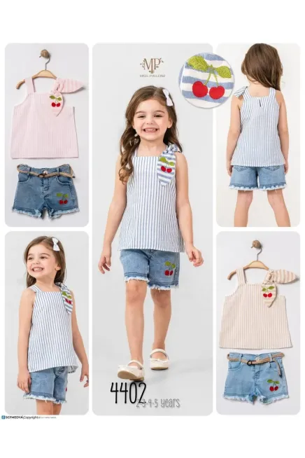 2-5 سنة فتاة بدله تيشرت مع شورت