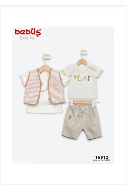 Yelekli Tişörtlü Şort Takım