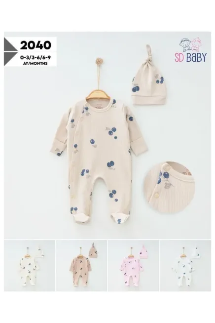 Zeytinli Şapkalı  Bebe Tulum