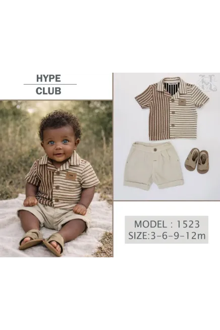 Çizgili Gömlekli Şort Takım