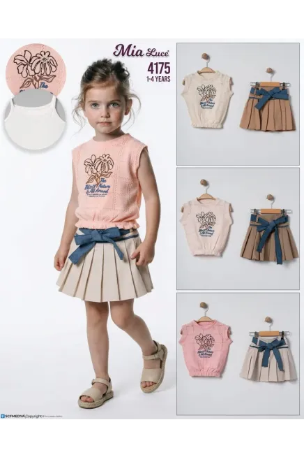 1-4 YEAR Girl SKIRT SET WITH BLOUSE
