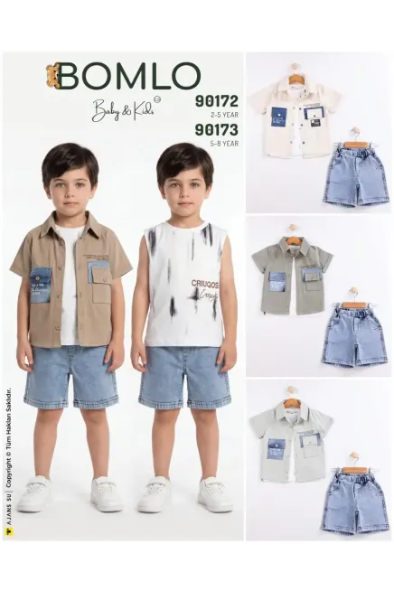 Gömlekli Tişörtlü Şort Takım