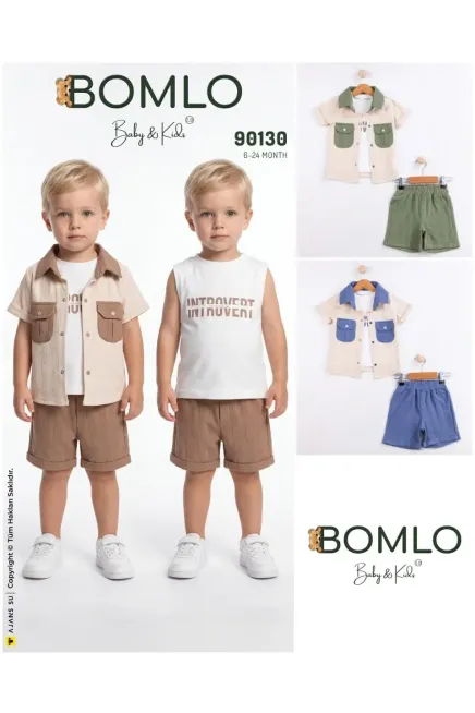 Gömlekli Tişörtlü Şort Takım