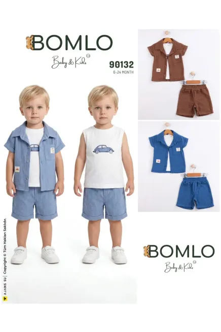 Gömlekli Tişörtlü Şort Takım