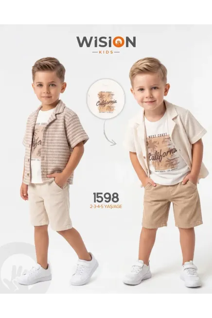 Gömlekli Tişörtlü Şort Takım