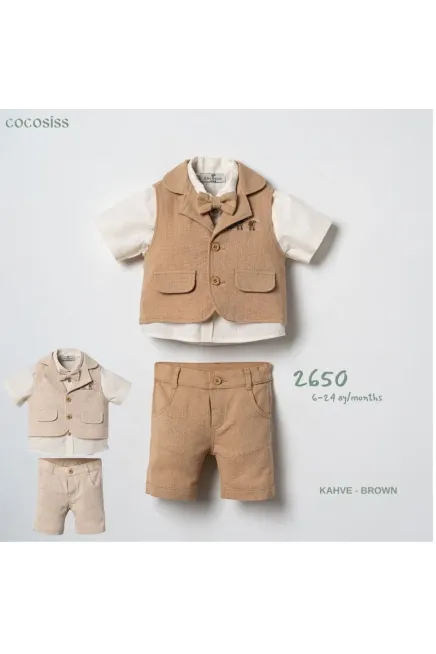 Yelekli Gömlekli Şort Takım