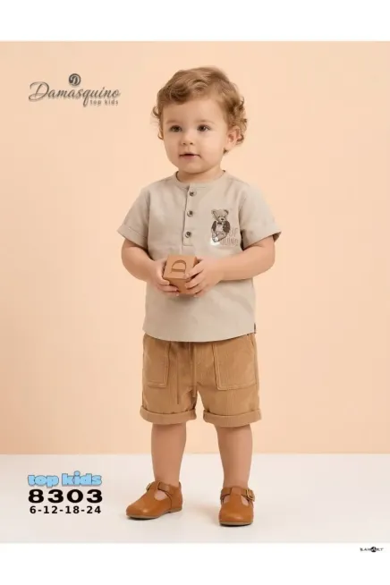 Çizgili Gömlekli Şort Takım