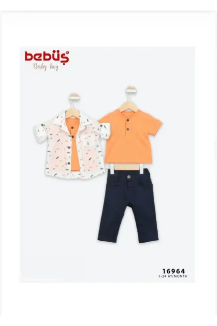 Gömlekli Tişörtlü Pantolonlu Takım