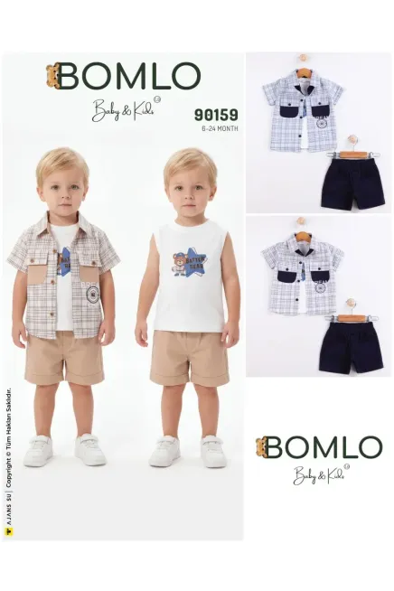 Gömlekli Tişörtlü Şort Takım