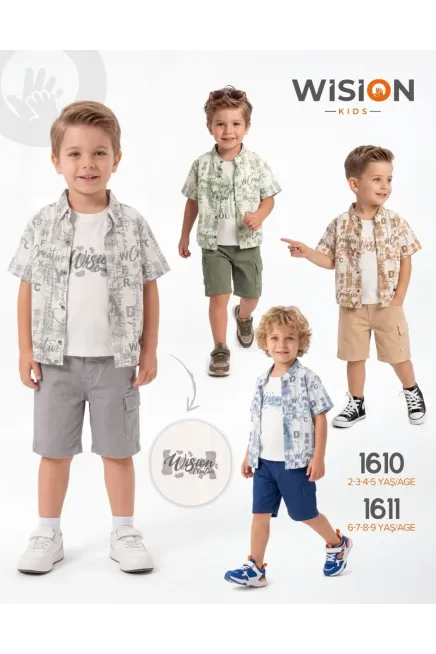 Gömlekli Tişörtlü Şort Takım