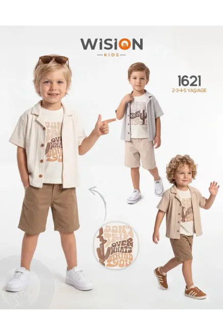 Gömlekli Tişörtlü Şort Takım