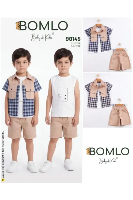 Gömlekli Tişörtlü Şort Takım