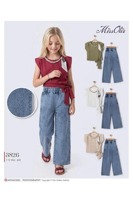 7-10 YEAR Girl PANT SET WITH BLOUSE