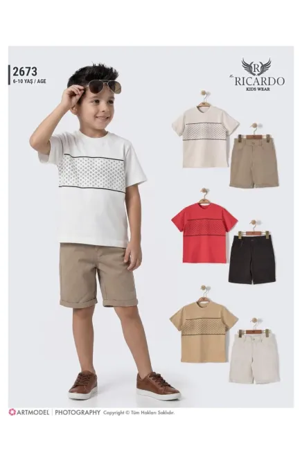 6-10 سنة صبي بدله تيشرت مع شورت