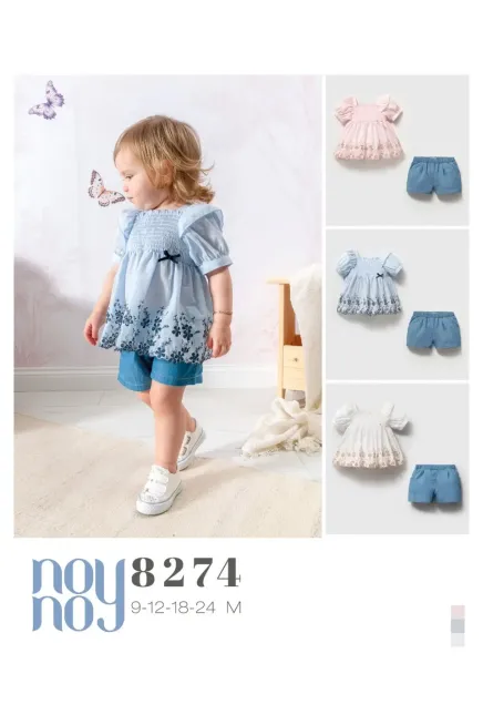 9-24 شهر فتاة بلوزة طقم شرط